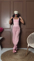 Light pink, basic top with a square neckline